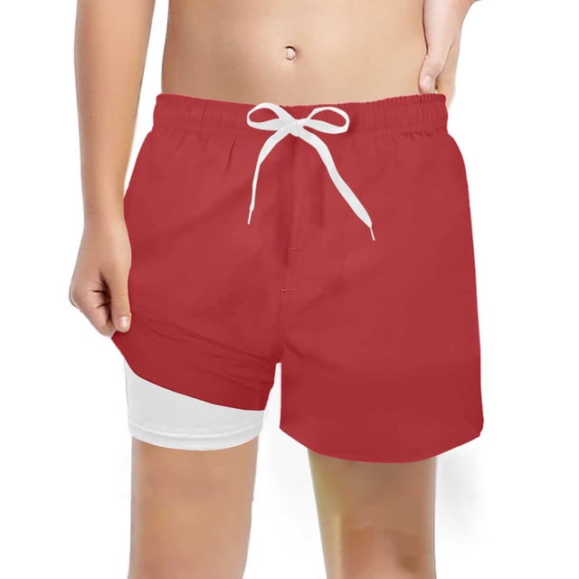 Sweatpants for Baby 6 Month Boys Fashion Solid Swim Trunks With Compression Liner Stretch Swim Shorts