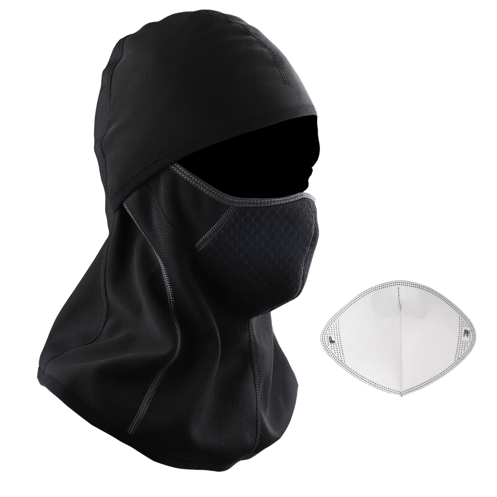Windproof Thick Fleece Mask for Winter Sport Black Balaclava Ski Mask ...