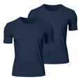 thumbnail image 3 of LIBRCLO 2-Pack Men's & Big Men's Shirts Short Sleeve Workout T Shirts Breathable Comfort Crewneck Tee for Gym Running Athletic, Navy M, 3 of 7