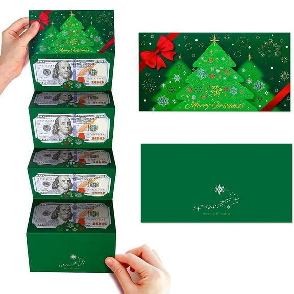 Pekkaxy Christmas Cash Gift Envelopes 2026, Creative Money Holder Card with Multiple Slots for Cash Gifts