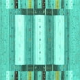 thumbnail image 1 of Ahgly Company Machine Washable Indoor Square Abstract Turquoise Blue Contemporary Area Rugs, 7' Square, 1 of 4
