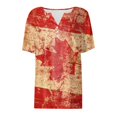 thumbnail image 4 of Fiudx Ofertas Relámpago Blusa de Manga Corta Estampada a La Moda para Mujer, Blusas Informales con Cuello En V, 4 of 4