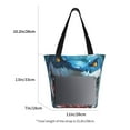 thumbnail image 3 of KLL Tote Bag for Women Cartoon Cute Shark Print Shopping Grocery Reusable Bags for Office School Shopping Travel, 3 of 6