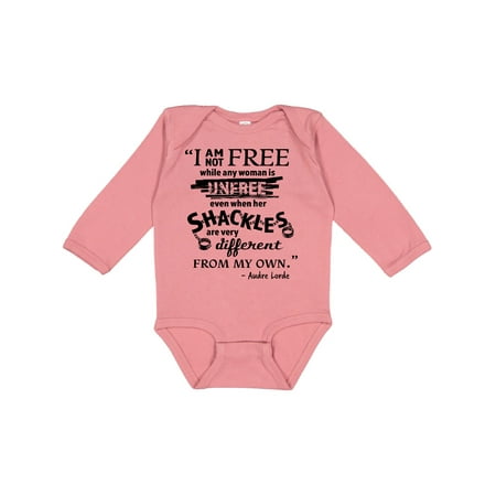 

Inktastic I Am Not Free... - Audre Lorde Quote Black History Month Gift Baby Boy or Baby Girl Long Sleeve Bodysuit