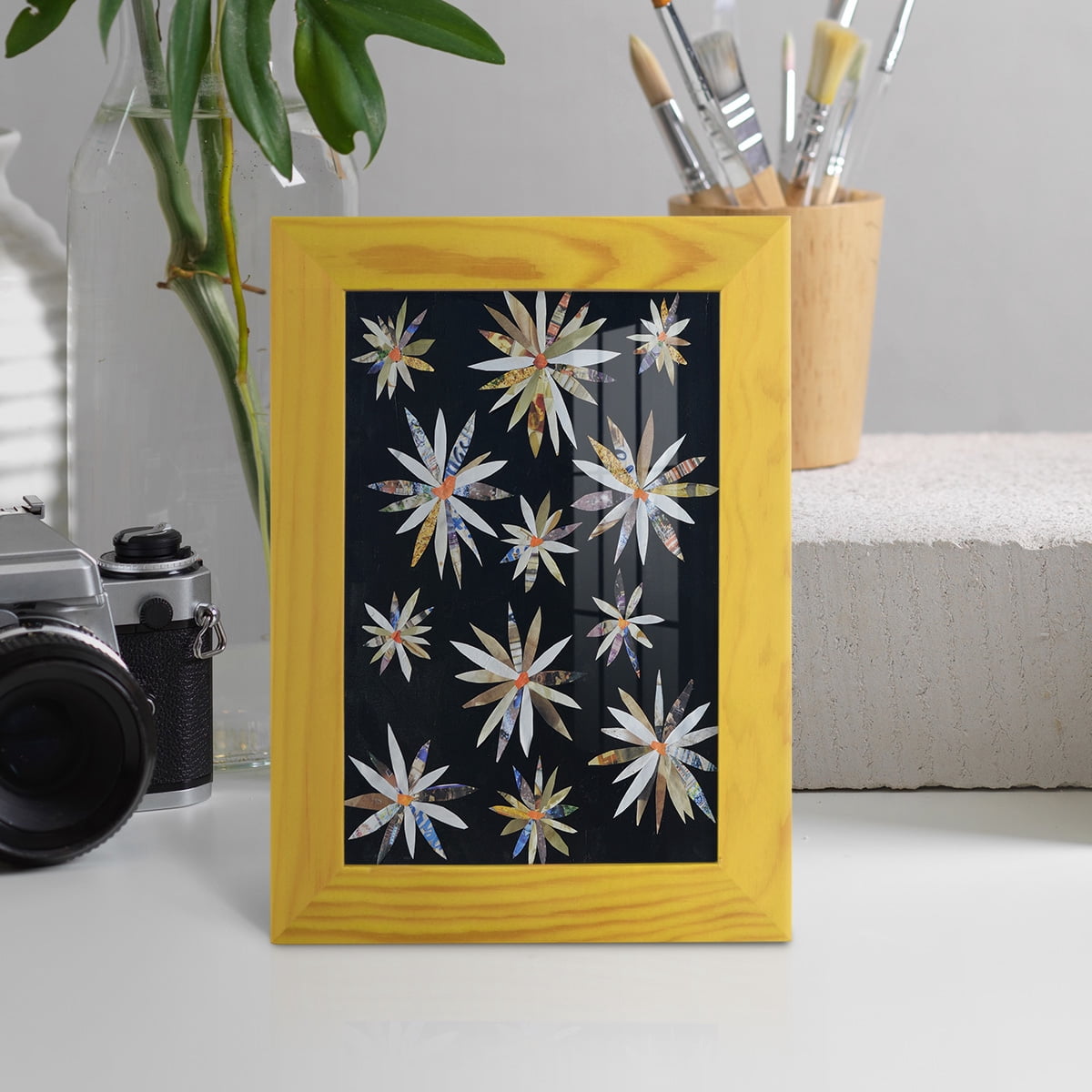 Starburst Too I - Framed Print w/glass - Sunflower Yellow