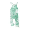 thumbnail image 6 of Odeerbi Teen Girls Summer Jumpsuit Tie-dye Bib Overalls Casual Sleeveless Rompers Long Pants with Pockets 5-14 Years Green, 6 of 6
