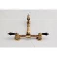 thumbnail image 3 of Kingston Brass KS2443PKL Duchess Double-Handle Wall-Mount Bridge Kitchen Faucet, Antique Brass, 3 of 7