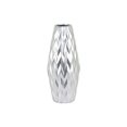 thumbnail image 1 of Vase en Céramique Design Vague Embossé avec Lèvres Rondes, Grand, Argent, 1 of 1