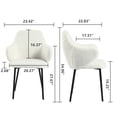 thumbnail image 3 of XINMICS White Dining Chairs Set of 6 Modern Upholstered Armchair, 3 of 6