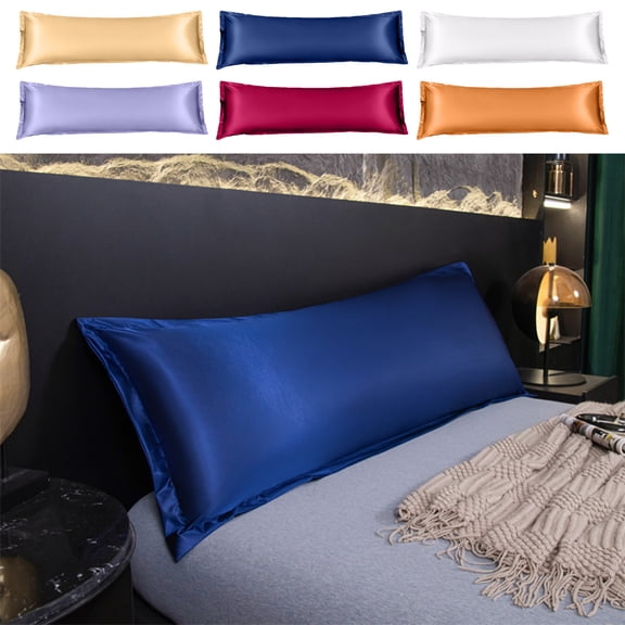 Satin Body Pillow Cover Waterproof Extra Long - Soft Ice Silk Pillowcase Liquid Proof Protector for Sleeping Breathable, Beige, Ccwuwei