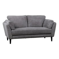 Pemberly Row Contemporary Boucle Fabric Loveseat in Gray Finish