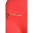 thumbnail image 5 of Women Fleece Leggings Mid Waist Strechy Running Sports Pants with Zippers - (Coral), 5 of 5