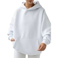 thumbnail image 3 of VISALY Hoodies Pullover Tunic Sweatshirt Hoodies Oversized Sweatshirts Pullover Sweaters Long Sleeve with Pockets Winter Fall Sweatshirt Long Sleeved Sweater Fall Sweatshirts White Xl, 3 of 7