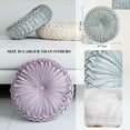 thumbnail image 5 of Round Throw Pillow 14.9inch Soft Round Floor Pillow Handmade Pleats Round Pillow Cushion for Couch Velvet Decorative Throw Pillow for Sofa Bed Living Room, 5 of 8