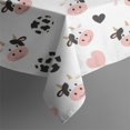 thumbnail image 4 of White Cow Heart Pattern Rectangle Tablecloth 60"x102",Waterproof Polyester Rectangle Table Cloth, Wipeable Spillproof Polyester Tablecloth for Dining, Camping, Indoor and Outdoor, 4 of 6