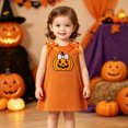 thumbnail image 2 of JFOPQVSM Girls Comfortable and Breathable Halloween Dress Cute Cartoon Embroidery Sleeveless Dress, 2 of 6