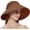 Brown, variant on Women Straw Sun Visor Wide Brim Straw Sun Hat Floppy Foldable Ponytail Beach Hat Roll Up Empty Top Cap