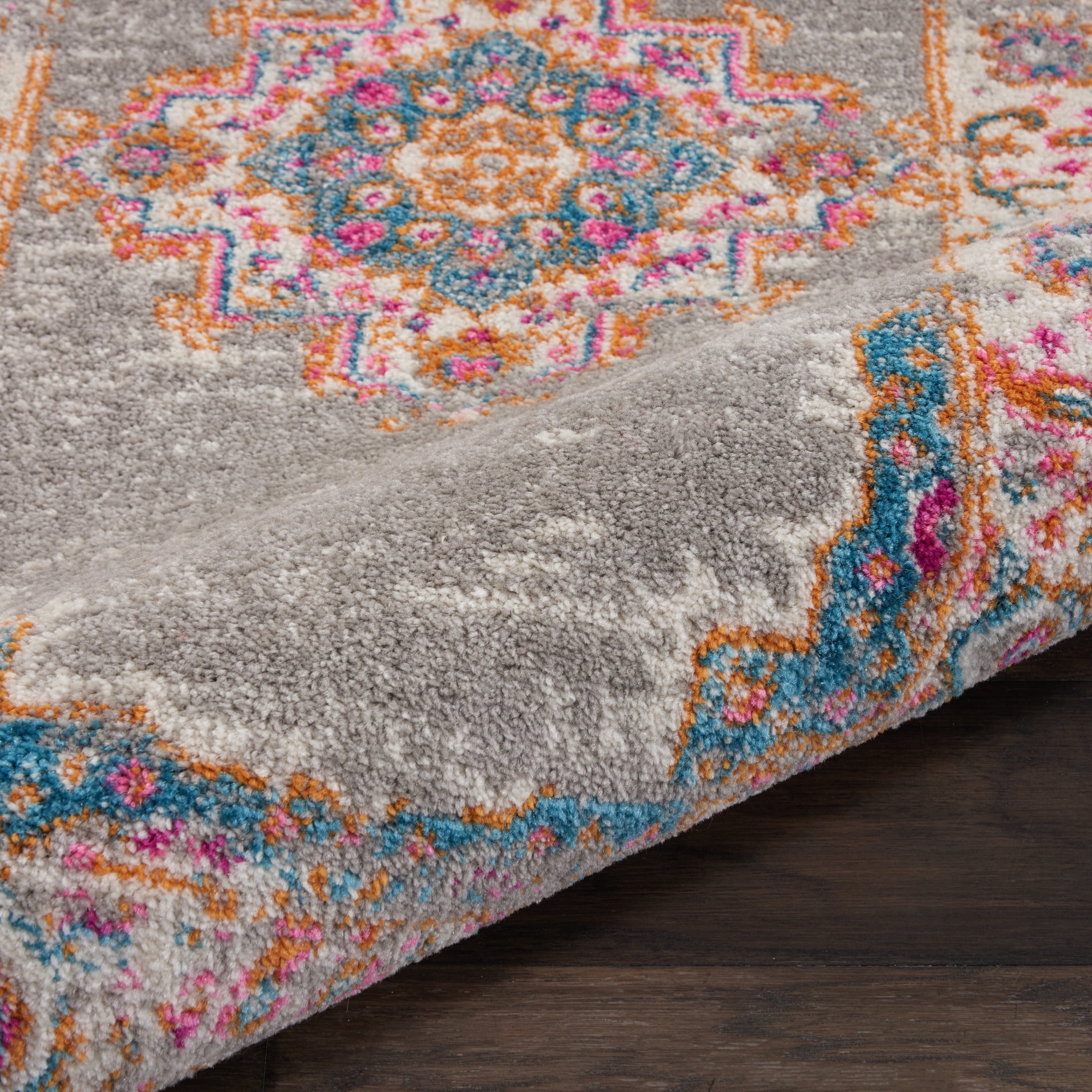 Nourison Passion Bohemian Grey 5'3" x round Area Rug, (5 Round)