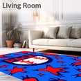thumbnail image 2 of ODIKA 4'x6' Machine Washable Non-Slip Area Rug, Playful Sports Icon Featuring Dynamic Baseball Emblem Design High Traffic Rug, Blue, 728632, 2 of 7