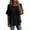 Black -AH11, variant on Gauze Shirts for Women - Crew Neck Ruffle Short Sleeve Cotton Linen Frayed Fringe Tops Summer Lightweight Loose Fit Blouses Turquoise XL