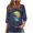 A01 Navy, variant on Women's Square Neck T Shirts 3/4 Sleeve Sunset Palm Tree Graphic Tops Casual Relaxed Fit Vintage Beach Vacation Tees Hawaiian Style Summer Blouses