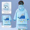 thumbnail image 3 of Blue Whale Chubasquero para niños y niñas, capa de lluvia, impermeable, impermeable, con capucha, impermeable, reutilizable, 5-6 años, 3 of 5