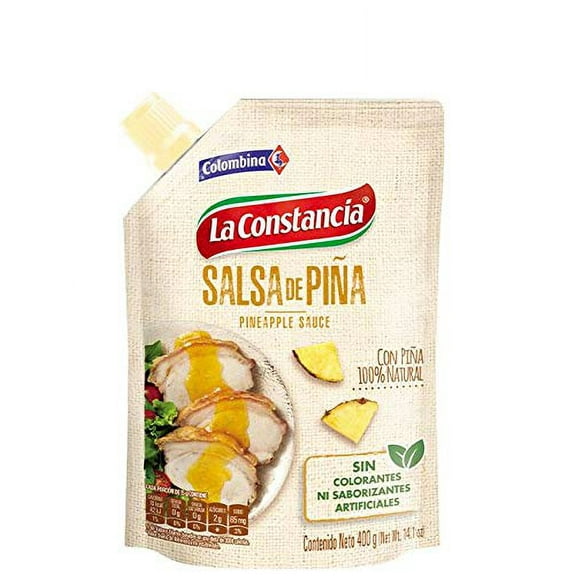 Salsa de piña la constancia 400gr (14.10oz)  - Pineapple Sauce - Ideal para perros calientes, hamburguesas, carnes y más , Salsa de Piña La Constancia.