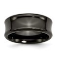 thumbnail image 1 of Titanium Black Ti Polished Concave 9mm Band Ring 11 Size, 1 of 6