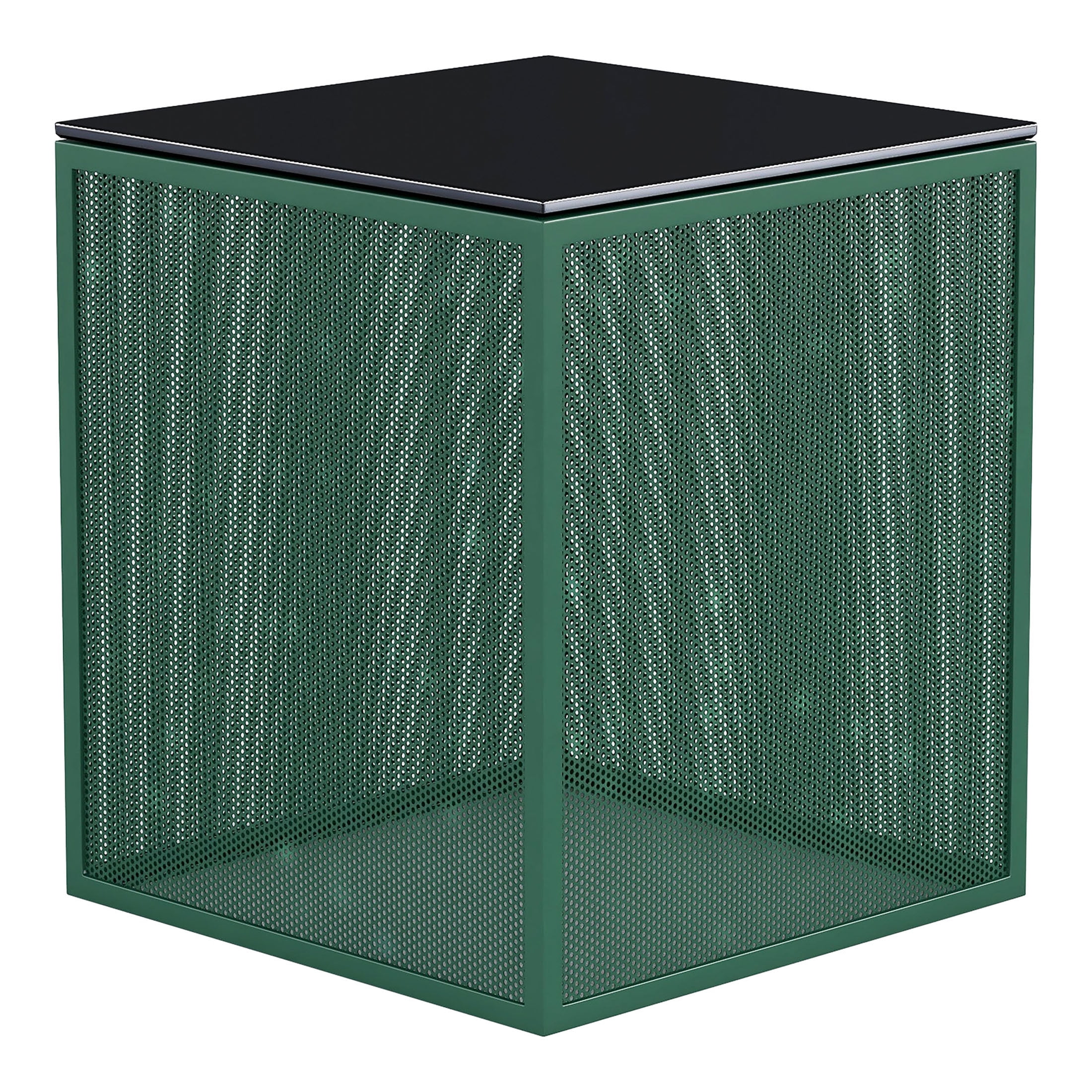 Furniture of America Emree Glass Top Side Table, Green