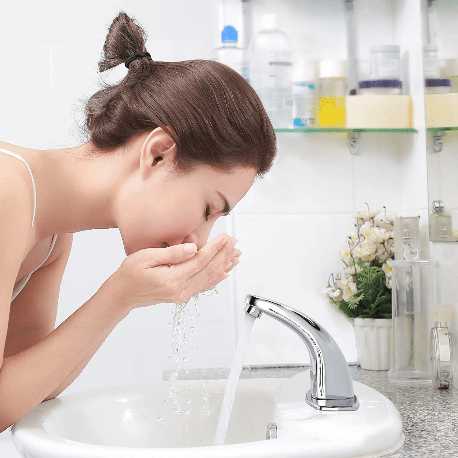 Wowow Touchless Bathroom Faucet - Modern Automatic Bathroom Sink Faucet 1 or 3 Hole