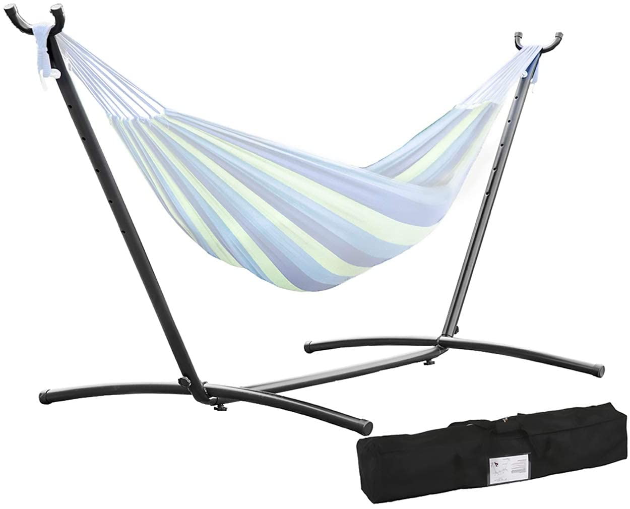 Details about   Hammock Stand With Space Saving Steel Stand Includes Carrying Case Blue TM32 