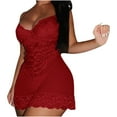 thumbnail image 1 of Ensemble de Nuisette pour Femmes en Dentelle, Camisole à Bretelles, Maille Ajourée Transparente, 1 of 9
