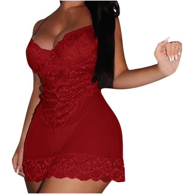 Ensemble de Nuisette pour Femmes en Dentelle, Camisole à Bretelles, Maille Ajourée Transparente