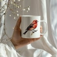 thumbnail image 4 of Bird Watching Mug, Red Crossbill Song Bird Mug, 11oz or 15oz White Ceramic Coffee Mug Gift for Bird Watchers, 4 of 9