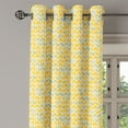 thumbnail image 2 of Ambesonne Yellow Chevron Grommet Curtain, Ikat Style Tile, 50" x 96", Marigold Pale Blue White, 2 of 6