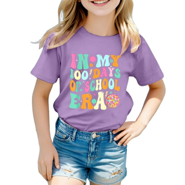 TZEWGL T-Shirts à Manches Courtes avec Imprimés Graphiques Col Rond pour Nouveau-Nés Taille 3-4T