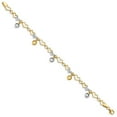 thumbnail image 2 of Primal Gold 14 Karat Yellow Gold and White Rhodium Heart Diamond-cut Bracelet, 2 of 3