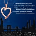 thumbnail image 2 of Gem Stone King 18K Rose Gold Plated Silver Lab Grown Diamond and Pink Sapphire Heart Pendant Necklace for Women | 0.19 Cttw | Gemstone April Birthstone | Round 3.5MM | With 18 inch Chain, 2 of 6