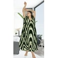 thumbnail image 4 of LEELA Women's Summer Maxi Nightdress Cover Up Gown Caftan Loungewear Dashiki House Dresses for Women 3X-4X Black, Stripes, 4 of 5