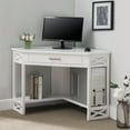 thumbnail image 2 of Corner Computer Writing Desk in White, 2 of 15