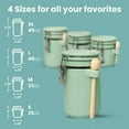thumbnail image 6 of Home Intuition 4-Piece Ceramic Kitchen Canisters Set, Airtight Containers with Wooden Spoons Reusable Chalk Labels and Marker for Sugar, Coffee, Flour, Tea (Mint), 6 of 6