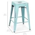 thumbnail image 6 of Best Choice Products 24in Set of 4 Stackable Modern Industrial Distressed Metal Counter Height Bar Stools - Blue, 6 of 6