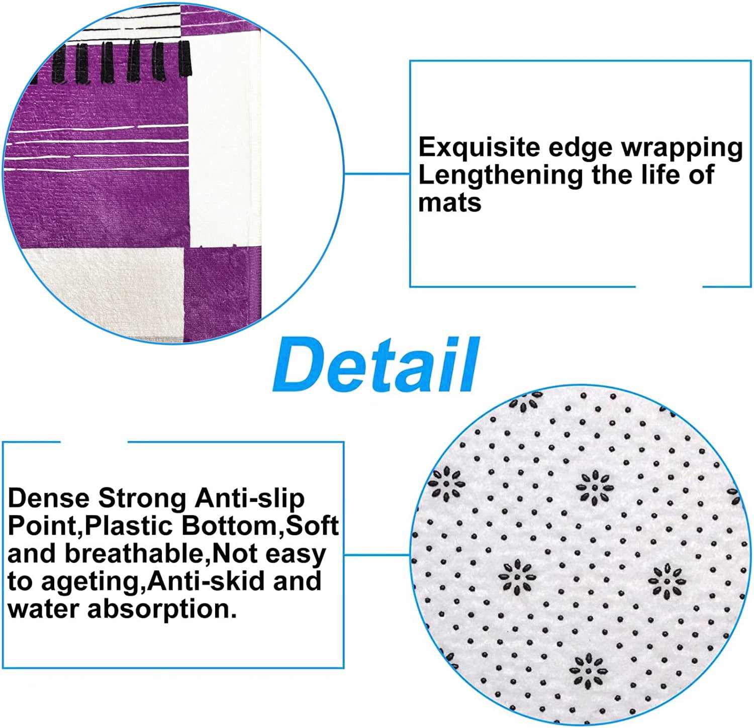 All Smiles 4-Piece Bathroom Sets Shower Curtain Set with Non-Slip Rug and Toilet Lid Cover,Purple