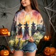 thumbnail image 5 of Abcomgle Halloween Hoodies for Teen Girls Horror Witches Gathering Print Sweatshirts with Hooded Fashion Long Sleeve Girls Pullover Sweatshirt with Pocket Fall Holiday Shirt for Teen Girls, 5 of 5