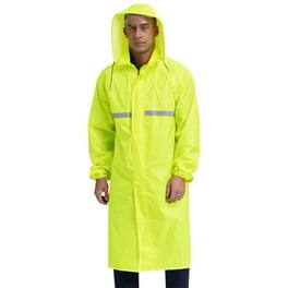 Heavy Duty Yellow Rain Coat .35mm PVC 48in Raincoat Jacket with Detachable Hood Waterproof Slicker Storm Weather Raining Fishing Wet Work Conditions 6XL by Xpose Safety Walmart