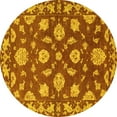 thumbnail image 1 of Ahgly Company Indoor Round Persian Yellow Traditional Area Rugs, 5' Round, 1 of 4