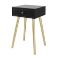thumbnail image 1 of Mesa auxiliar Benzara Gaia con cajón de ratán de madera de pino de 71 cm, 1 of 6