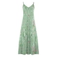 thumbnail image 4 of bnaln Summer Dresses Women Casual Sleeveless Maxi Dress Cute Floral Printed Dresses Oversized V Neck Spaghetti Strap Camis Dress Elegant Prom Party Dresses Wedding Guest Dress, 4 of 5
