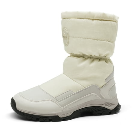 

NORTIV 8 Women s Insulated Winter Warm Snow Boots Water Resistant Mid-Calf Boots SNSB227W OFF-WHITE Size 6