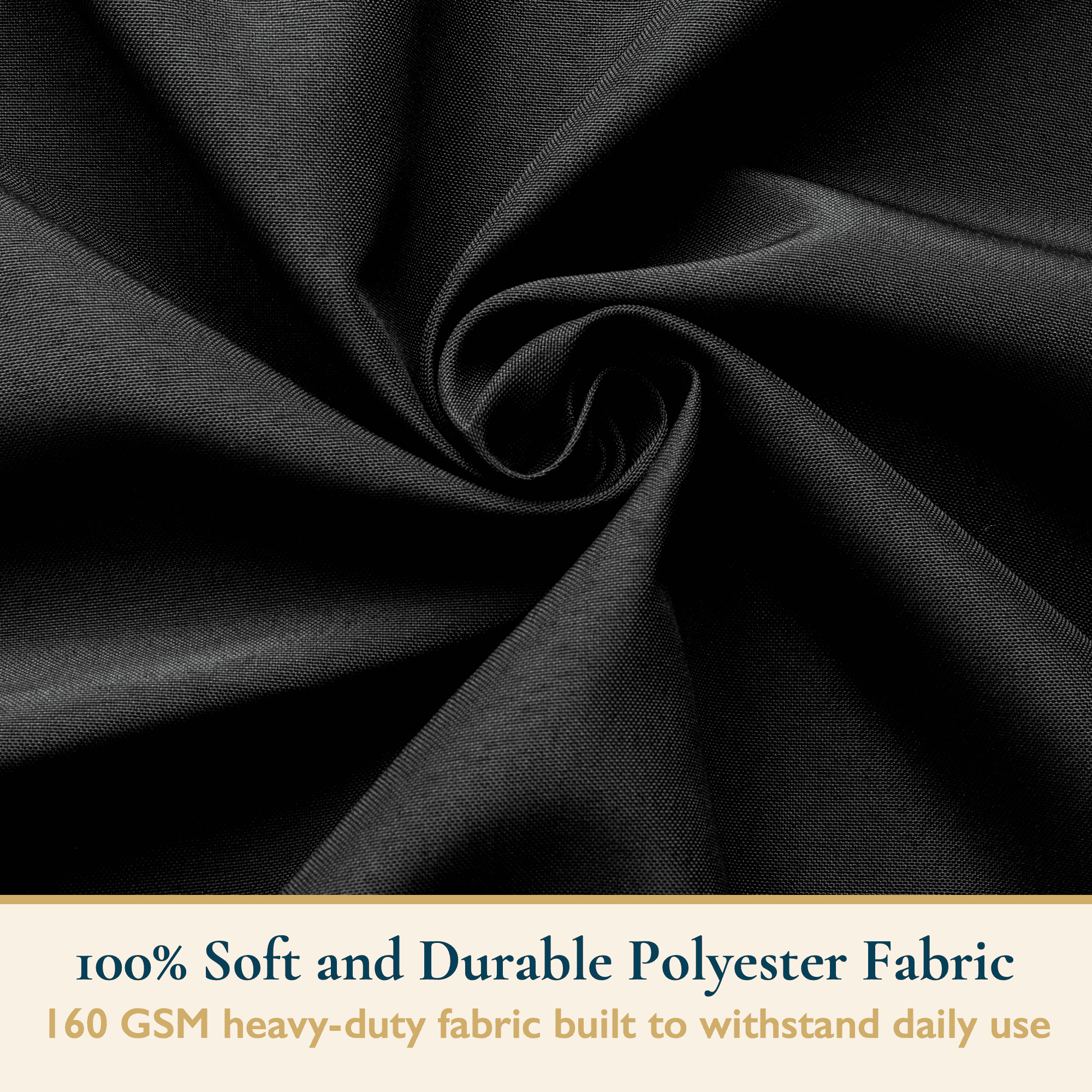 ComfiTime Tablecloth – 90 x 156 Durable Polyester Fabric Table Cover Cloth for 11-12 ft Rectangle Table, Spill/Stain-Resistant, Reusable/Washable, Indoor/Outdoor Dining/Party/Wedding/Banquet, Black